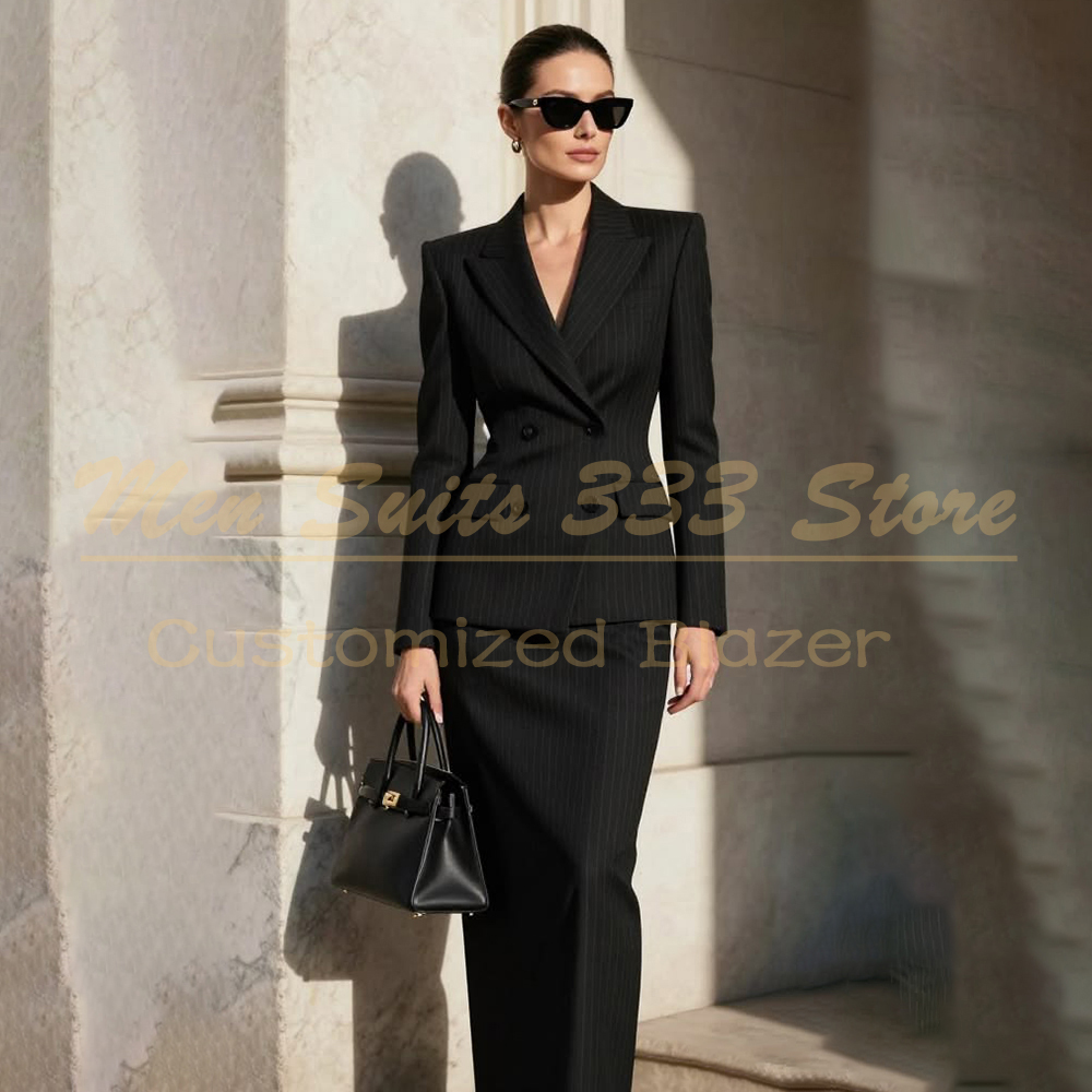 Men Formal Wear All Black - Completo da Donna Elegante a Righe