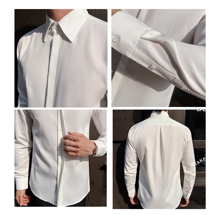 Camicia elegante bianca a mani - Men Formal Wear Modern recensione e prezzo